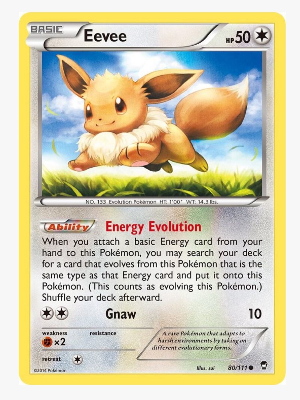 Eevee XY Furious Fists Pokemon Trading Card